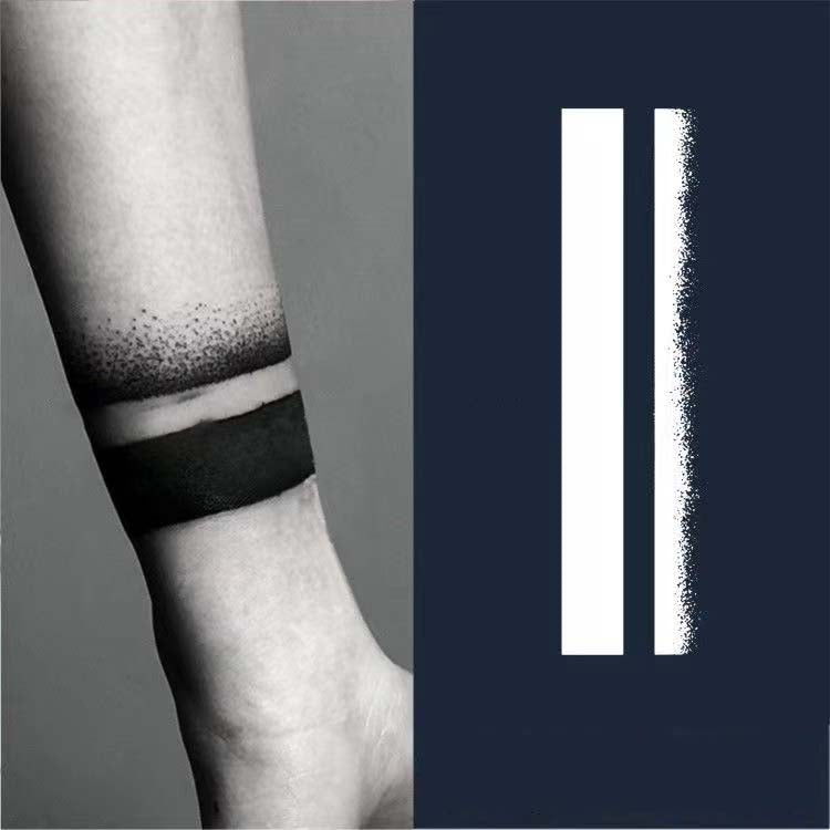 Armband tattoos 2 Lines Temporary Tattoo – neartattoos